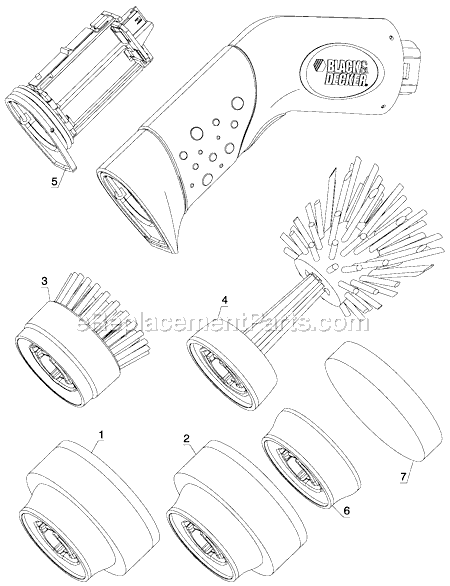 Page A Diagram and Parts List for PKS150 Type 1 Black and Decker Power Scrubber